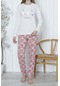 Kadın Pijama Takımı Pamuklu Ekru 12007 R08