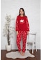 Tampap Kadın Polar Peluşlu Pijama Takımı Welsoft Takım Tampap 1467 Red