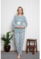 Tampap Kadın Polar Peluşlu Pijama Takımı Welsoft Takım 2191- Yeşil