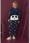 Kadın Kışlık Polar Peluşlu Pijama Takımı Welsoft Waynap 12368 - Açık Lacivert