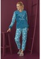 Kadın Kışlık Polar Peluşlu Pijama Takımı Welsoft Waynap 12368 - Turkuaz