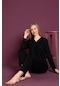 Lukitus Bambu Uzun Kol Kadın Pijama Takımı Siyah