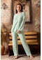 Lukitus Bambu Yıldız Desen Uzun Kol Kadın Pijama Takımı