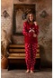 Lukitus Yılbaşı Temalı Peluş Polar Pijama Takımı Kırmızı