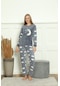 Tampap Polar Welsoft Peluşlu Kadın Pijama Takımı 1467 Füme