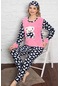 Uzun Kol Polar Kışlık Bayan Kadın Pijama Takımı Alt Üst Pembe