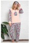 Uzun Kol Polar Kışlık Bayan Kadın Pijama Takımı Alt Üst Takım Açık Pembe