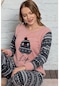 Uzun Kol Polar Kışlık Bayan Kadın Pijama Takımı Alt Üst Takım Çok Renkli