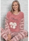 Uzun Kol Polar Kışlık Bayan Kadın Pijama Takımı Alt Üst Takım Pembe (513383675)