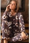 Uzun Kollu Polar Kışlık Kadın Pijama Takımı Lila