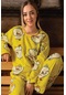 Uzun Kollu Polar Kışlık Kadın Pijama Takımı Sarı Civciv