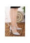 Ayakland 13600-1110 3-D Cilt 8 Cm Topuk Kadın Sandalet Ayakkabı G Gümüş