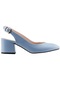 Ayakland 97544-307 Cilt 5 Cm Topuk Bayan Sandalet Ayakkabı Mavi Mavi