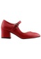 Ayakland 97544-318 Cilt 5 Cm Topuk Bayan Sandalet Ayakkabı Kırmız Kırmızı
