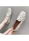Beyaz 2023 Yeni İçi Boş Kadın Rahat Ayakkabılar İlkbahar Ve Yaz Tek Ayakkabı Yumuşak Alt Rahat Nefes Alabilen Sandalet