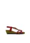 Guja Blg151-5 Kırmızı Kadın Taşlı Dolgu Topuk Sandalet Kırmızı