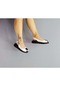 Hakiki Deri Özel Tasarım Anatomik Tabanlı Beyaz Siyah Sandalet