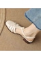 Kadın Ayak Parmağı Roma Sandalet Kalın Topuk Beyaz