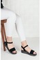 Moda Ayakkabı 2541 Kadın Siyah Süet Sandalet Ayakkabı 001
