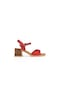 Ziya, Kadın Hakiki Deri Topuklu Sandalet 121992 19001 Kırmızı Kırmızı