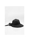 Kadın Fiyonk Detaylı Siyah Hasır Şapka Siyah Standart