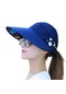 Kadın Katlanabilir Güneş Şapkası - Koyu Mavi