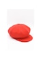 Kadın Kırmızı Yün Vintage Kasket Şapka Kırmızı Standart