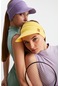 Lila - Sarı Uv Korumalı Katlanır Üstü Açık Yumuşak Siperli %100 Pamuklu Penye Tenis Vizör Şapka 2^li Set-6408 - Çok Renkli