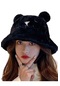 Mood Agenda Kadın Sevimli Ayı Kulak Peluş Bucket Şapka Siyah