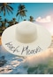 Tezzgelsin Kadın Beach Please Nakış İşlemeli Hasır Şapka Ekru