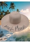 Tezzgelsin Kadın Beach Please Nakış İşlemeli Hasır Şapka Pudra
