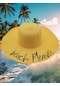 Tezzgelsin Kadın Beach Please Nakış İşlemeli Hasır Şapka Sarı
