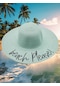 Tezzgelsin Kadın Beach Please Nakış İşlemeli Hasır Şapka Su Yeşil