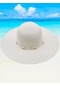 Tezzgelsin Kadın Deniz Kabuğu Detaylı Yazlık Hasır Şapka Beyaz
