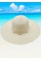 Kadın Deniz Kabuğu Detaylı Yazlık Hasır Şapka Ekru
