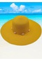 Kadın Deniz Kabuğu Detaylı Yazlık Hasır Şapka Sarı