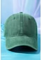 Unisex Yıkamalı Eskitme Açık Yeşil Kep Şapka