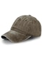 Unisex Yıkamalı Eskitme Kahverengi Kep Şapka
