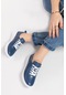 Kadın Hakiki Deri Ortopedik Mavi Sneaker Ayakkabı