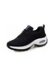 Siyah Kadın Spor Ayakkabı Örgü Koşu Ayakkabıları Kadın Yürüyüş Dans Spor Ayakkabılar Açık Hava Yastığı Nefes Ayakkabı Bağcıklı Spor Ayakkabı