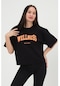 Oversize Kadın T-Shirt %100 Pamuk Tişört Siyah