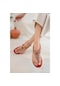 Khayt Helen Anatomik Taşlı Kadın Parmak Arası Sandalet-Kırmızı
