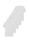 Daksel 5 Adet Beyaz Renk Regular Fit %100 Pamuk'lu Kadın Tişört