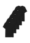 Daksel 5 Adet Siyah Renk Regular Fit %100 Pamuk'lu Kadın Tişört