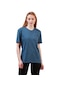 Daksel İndigo Renk Regular Fit %100 Pamuklu Kadın Tişört