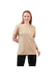 Daksel Taş Renk Regular Fit %100 Pamuklu Kadın Tişört