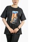 Kadın Ayakkabı Baskılı Penye T-shirt 21007b1 Siyah