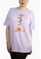 Kadın Oje Baskılı Penye T-shirt 21007b2 Lila
