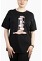 Kadın Oje Baskılı Penye T-shirt 21007b2 Siyah