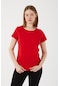 Snazzy Oval Yaka Basic Kadın Tshirt Kırmızı